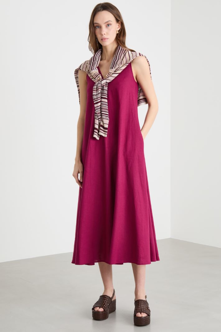 Belted Flared Dress Intrend