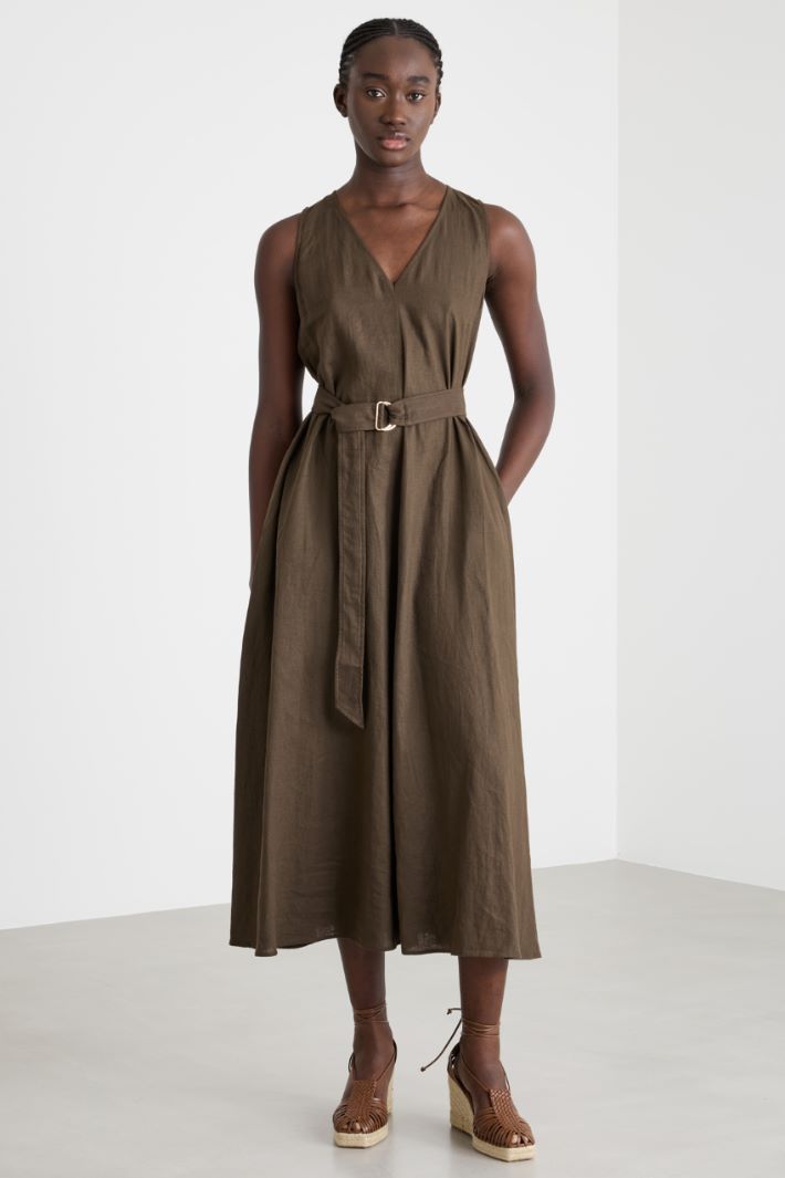 Belted Flared Dress Intrend - 2