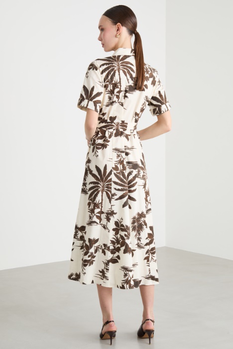 Abito chemisier in popeline stretch