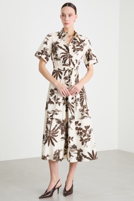 Abito chemisier in popeline stretch