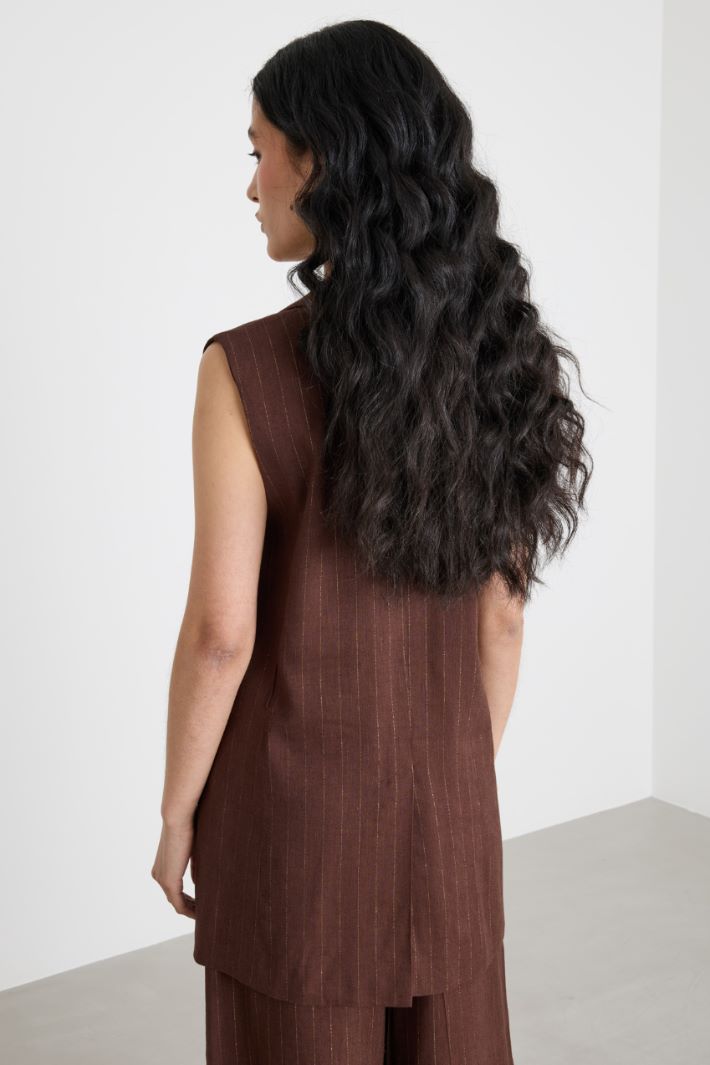 Gilet lungo gessato Intrend - 4