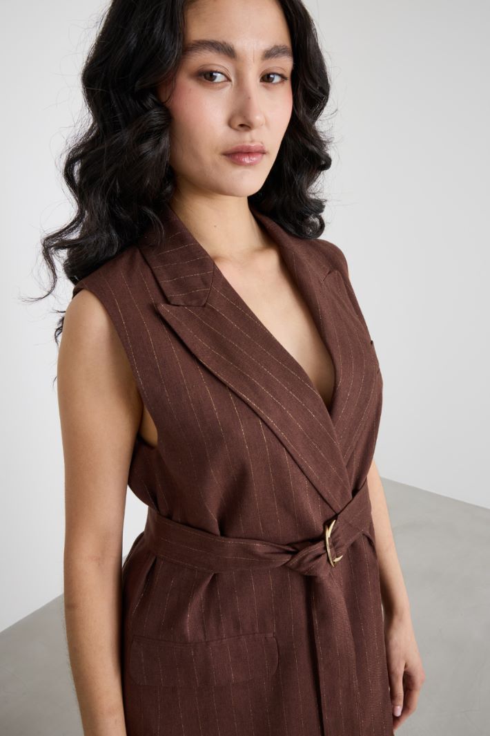 Gilet lungo gessato Intrend - 3