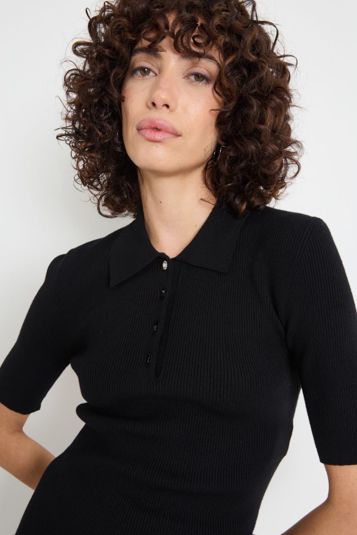 Knitted polo shirt Intrend - 3