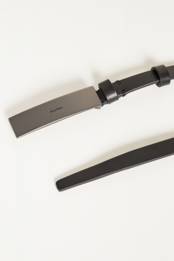 Leather belt with plaque buckle Intrend - 2