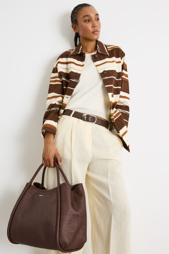 Borsa a mano in tessuto spalmato Intrend - 5