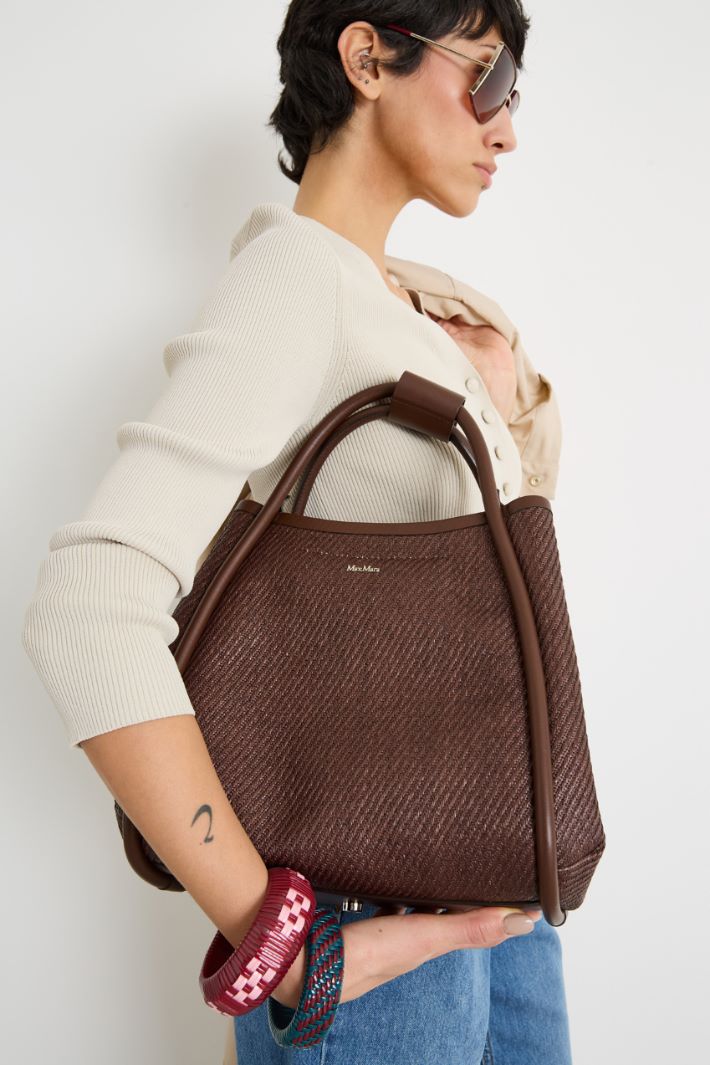 Borsa in tessuto effetto rafia Intrend - 5