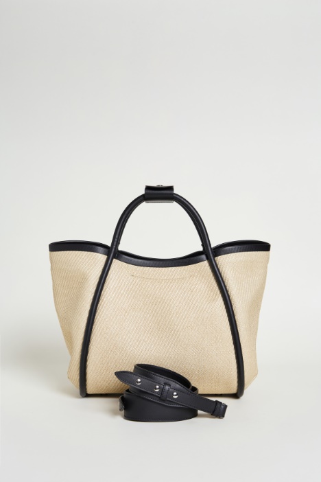 Borsa in tessuto effetto rafia