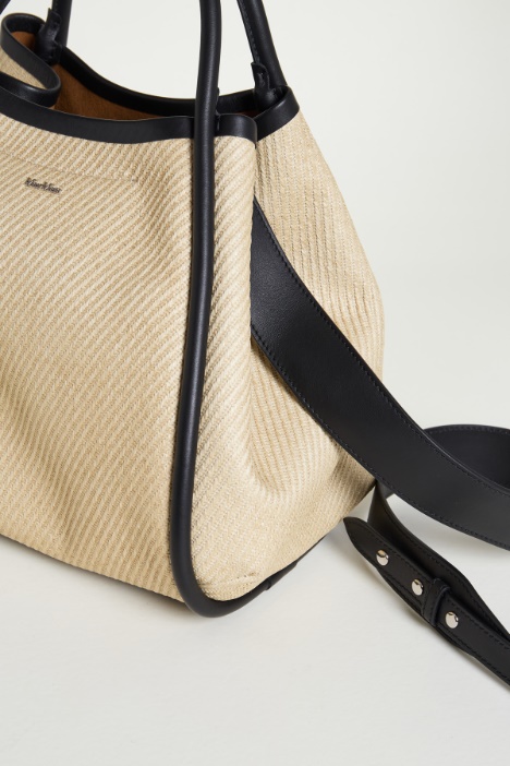 Borsa in tessuto effetto rafia