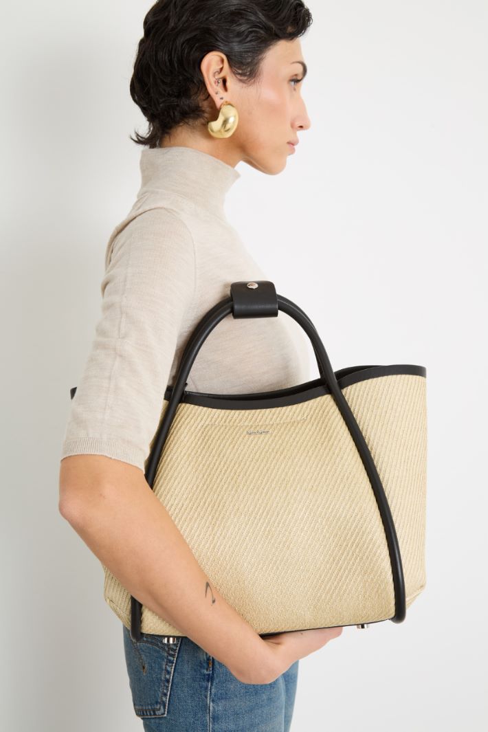 Borsa in tessuto effetto rafia Intrend - 5