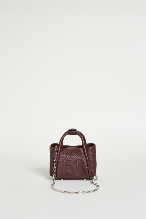 Borsa mini effetto rafia