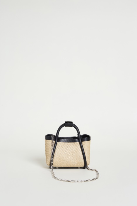 Borsa mini effetto rafia