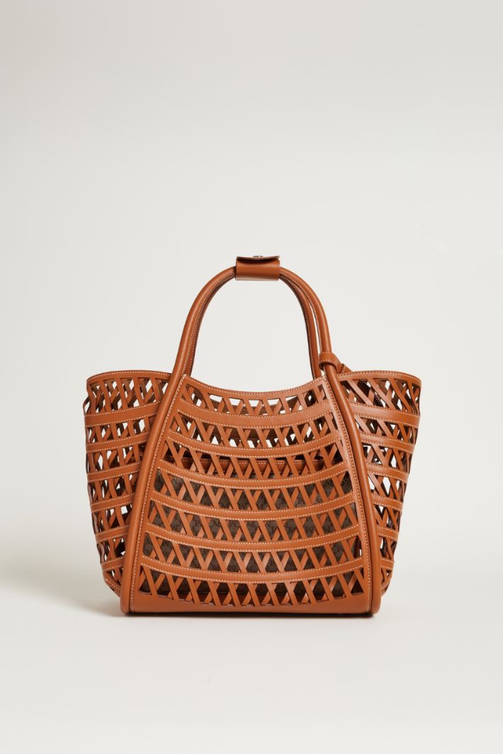 Woven leather bag Intrend - 3