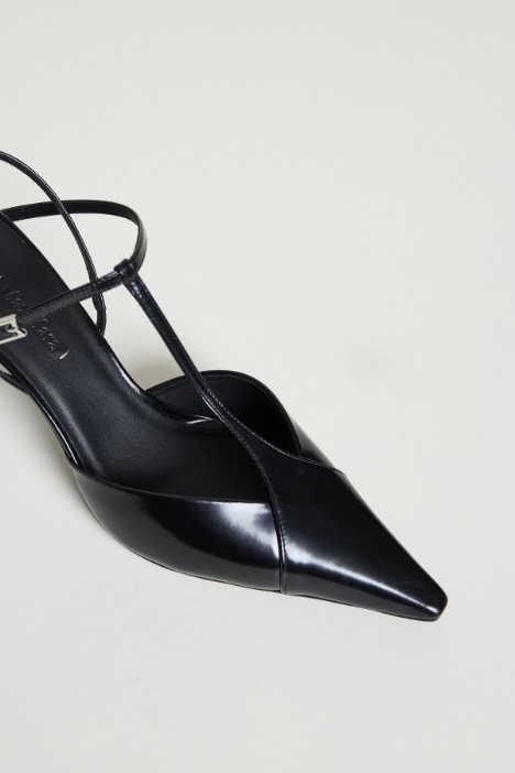Slingback in pelle spazzolata