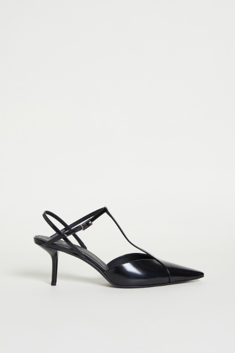 Brushed leather slingbacks Intrend