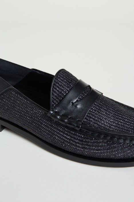 Mocassino effetto rafia