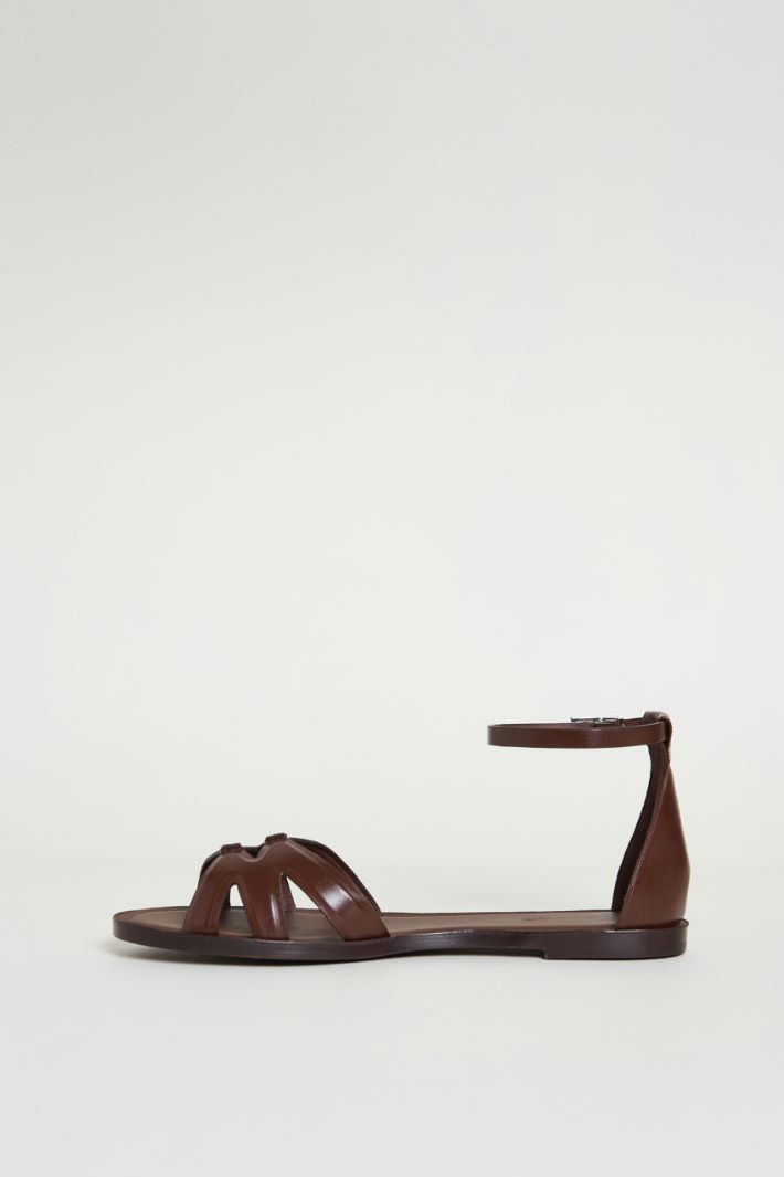 Smooth leather flat sandals Intrend - 3