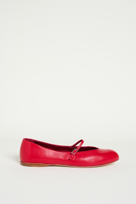 Leather strap ballet flats Intrend