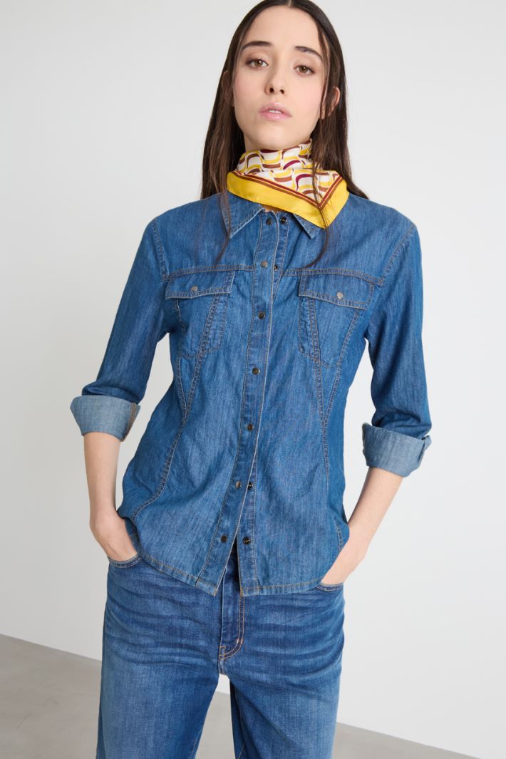 Printed silk scarf Intrend - 2