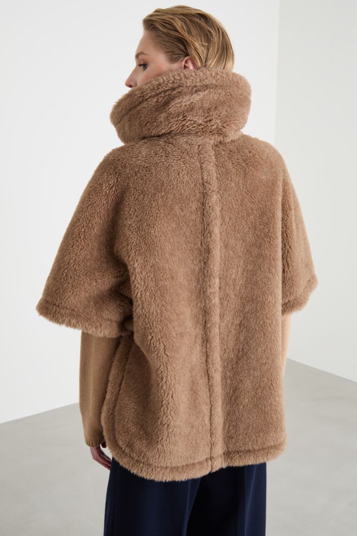 Belted wool and alpaca cape Intrend - 4