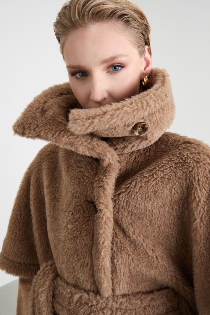 Belted wool and alpaca cape Intrend - 3