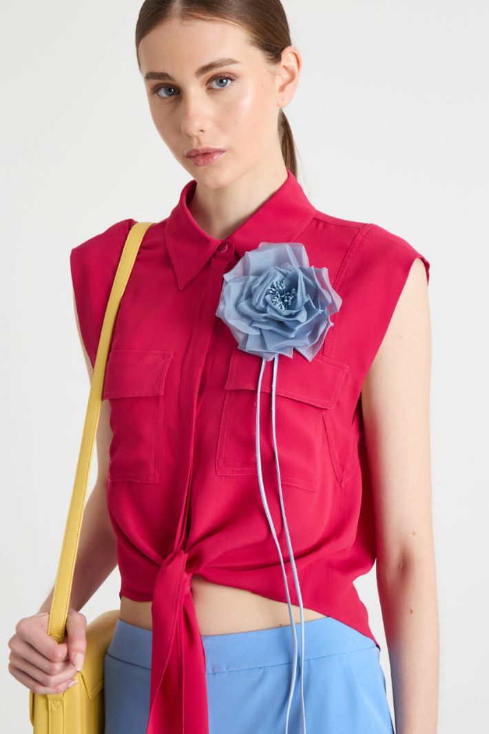 Silk flower brooch Intrend - 3