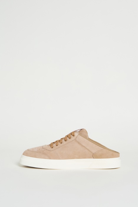 Sneaker sabot in pelle scamosciata