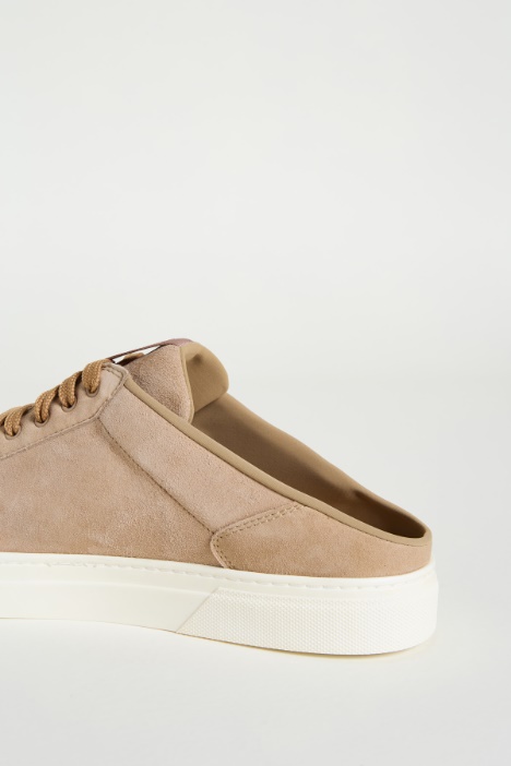 Sneaker sabot in pelle scamosciata