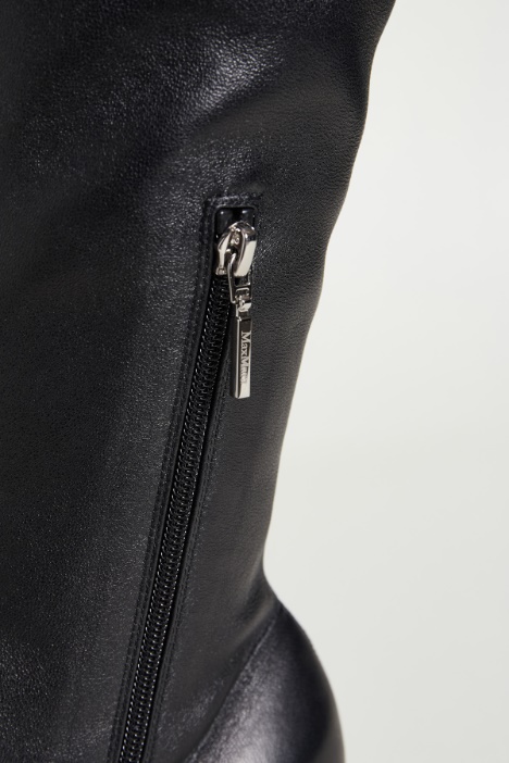 Stivale alto in pelle