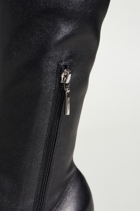 Stivale alto in pelle