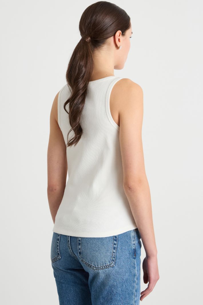 Rhinestone-embellished jersey vest top Intrend - 4