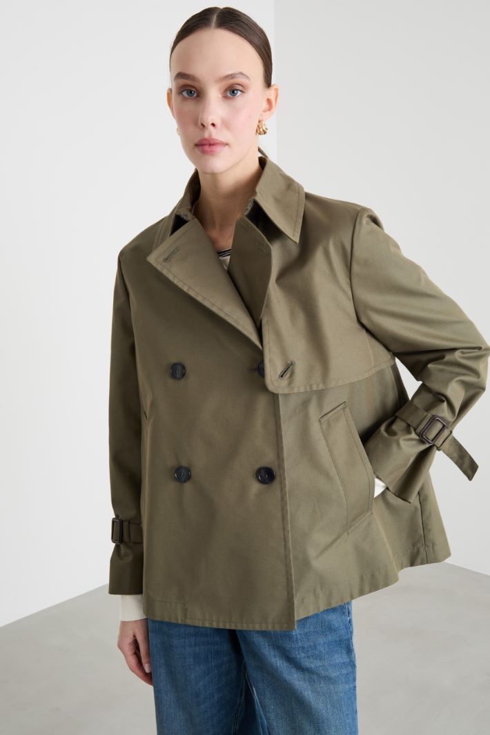 Short Water-Repellent Gabardine Trench Coat Intrend - 2