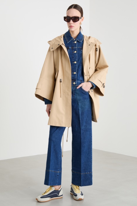 Water-Repellent Hooded Cape Intrend