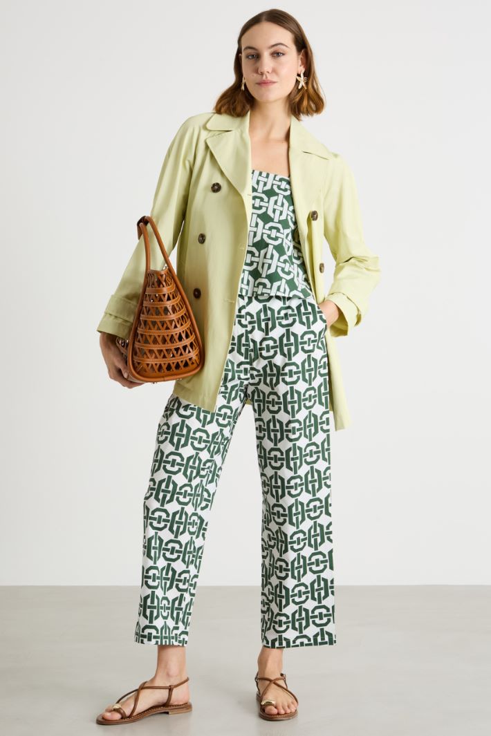 Short water-repellent gabardine trench Intrend