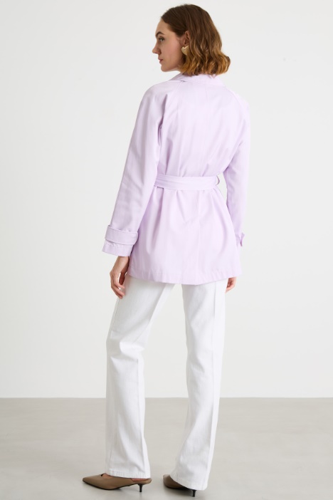 Trench corto in gabardina antigoccia