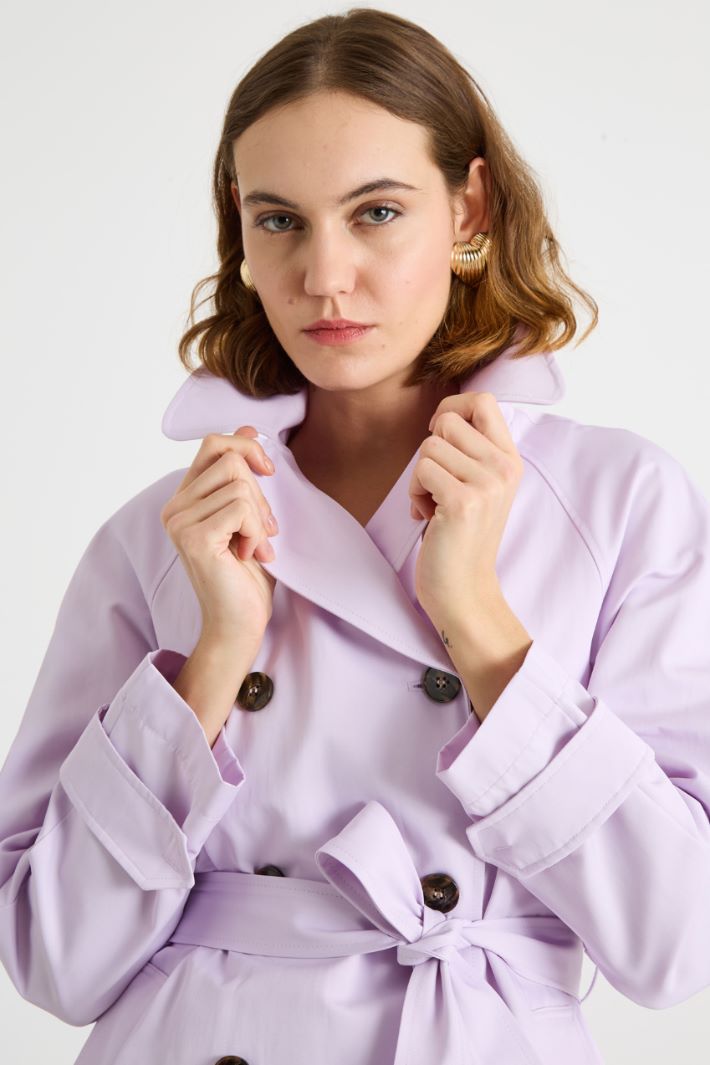 Short water-repellent gabardine trench Intrend - 3