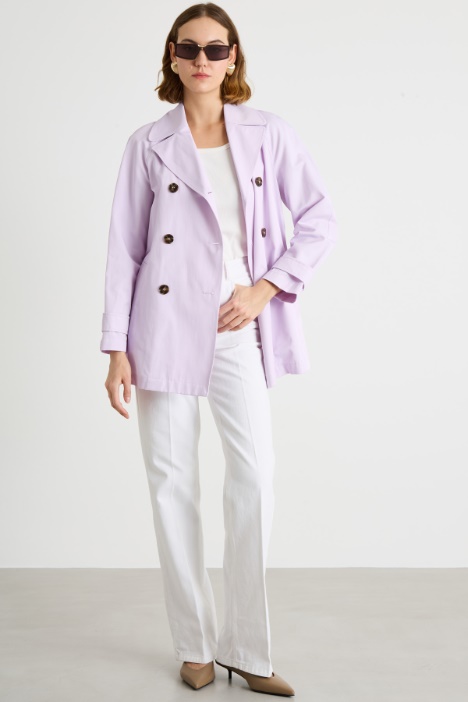 Short water-repellent gabardine trench Intrend