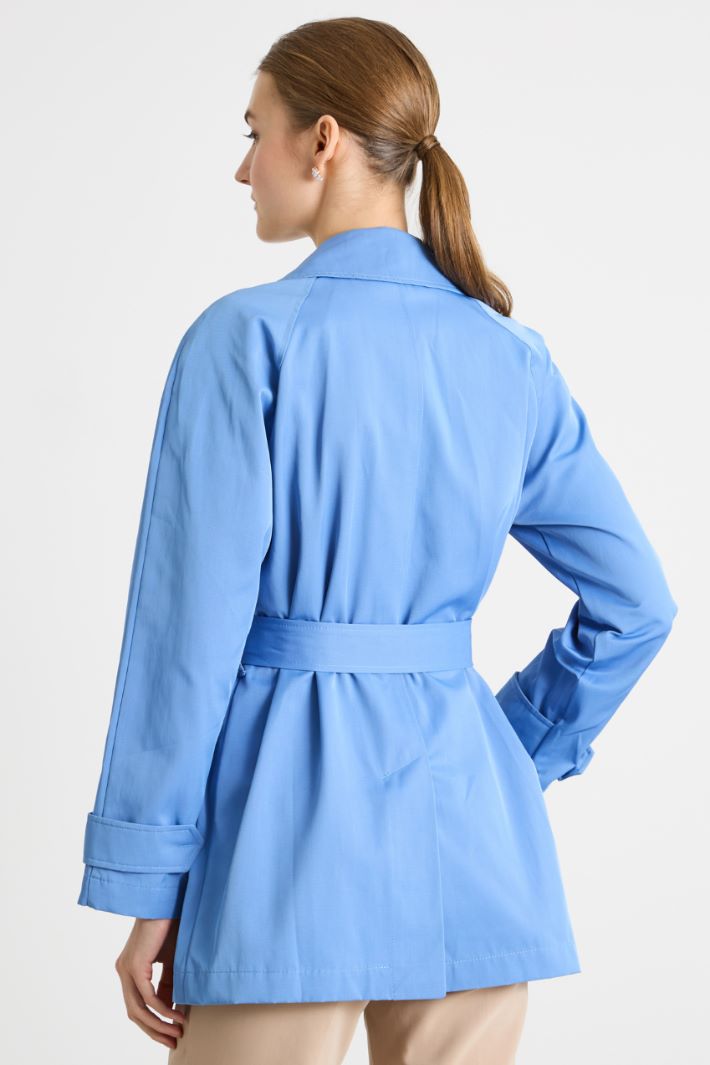 Short water-repellent gabardine trench Intrend - 4