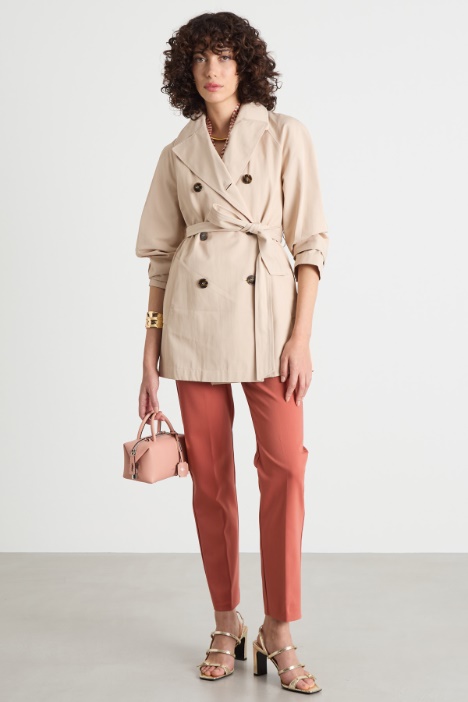 Short water-repellent gabardine trench Intrend