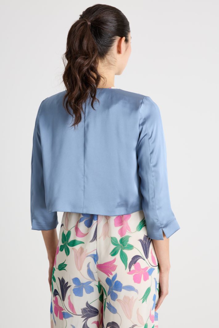 Cropped satin jacket Intrend - 4