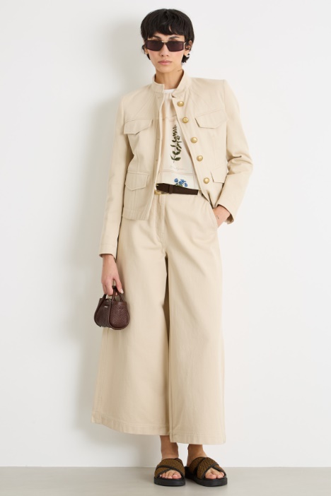 Multi-pocket gabardine jacket Intrend