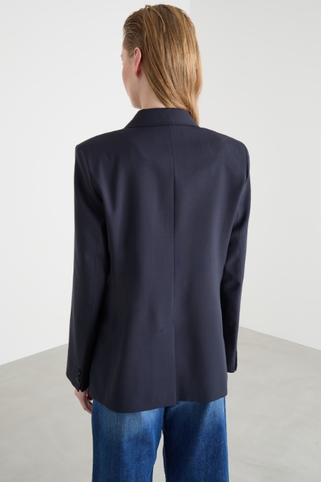 Blazer cruzado de tela de lana