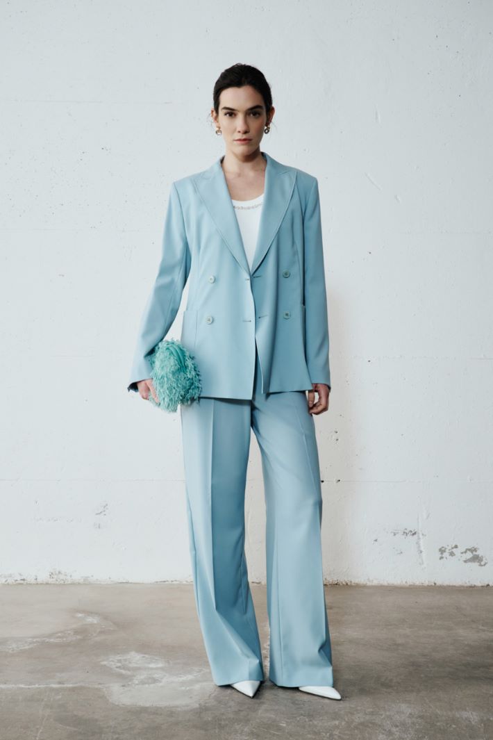 Double-breasted wool canvas blazer Intrend - 5