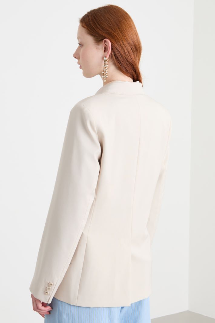 Double-breasted wool canvas blazer Intrend - 4
