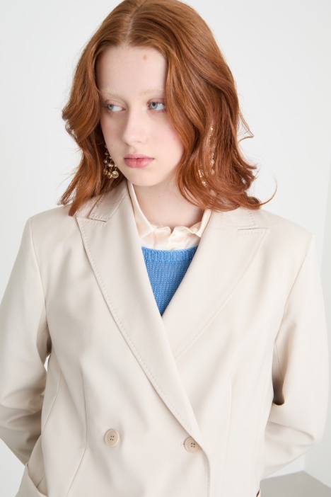 Blazer cruzado de tela de lana