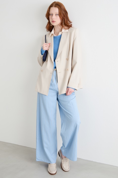 Double-breasted wool canvas blazer Intrend