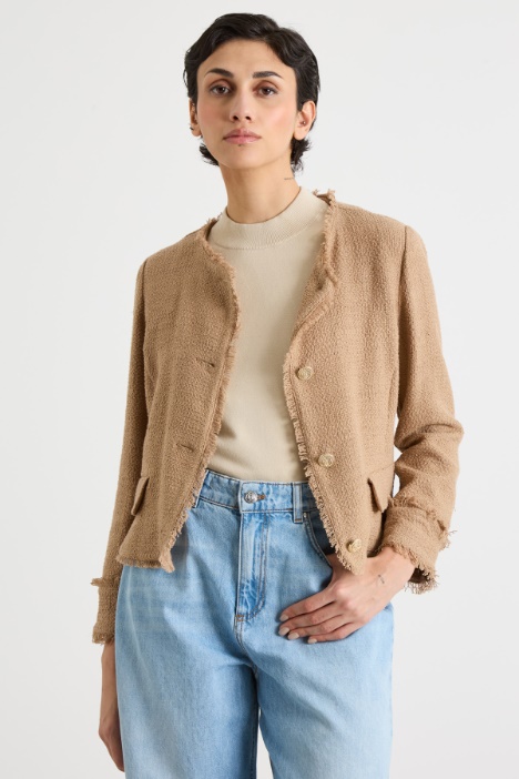 Fringed cropped jacket Intrend