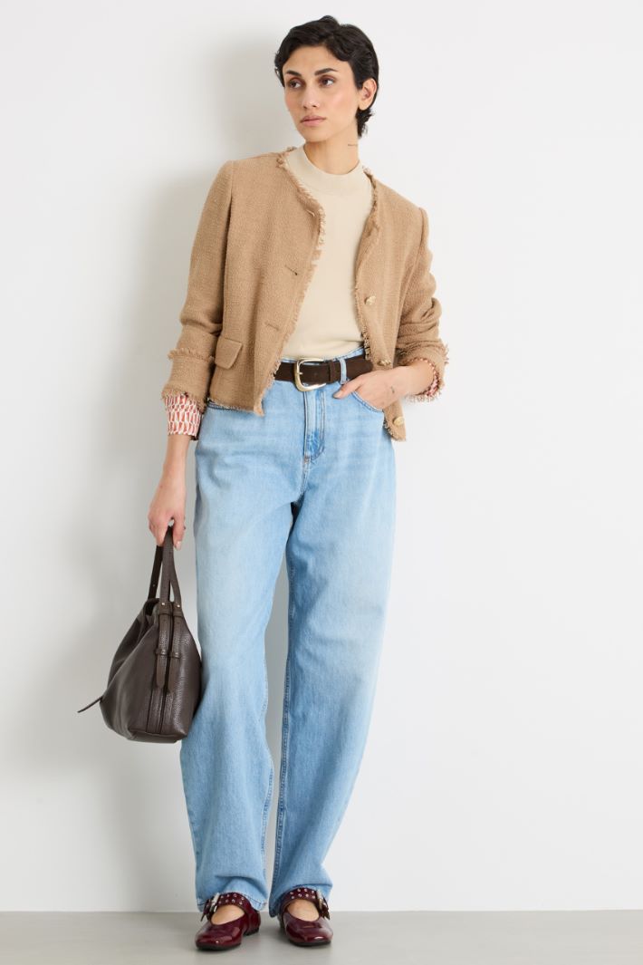 Fringed cropped jacket Intrend