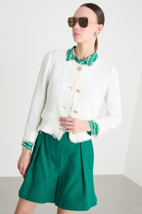 Fringed cropped jacket Intrend