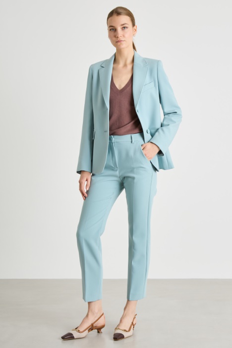 Blazer de botonadura sencilla de tejido Intrend