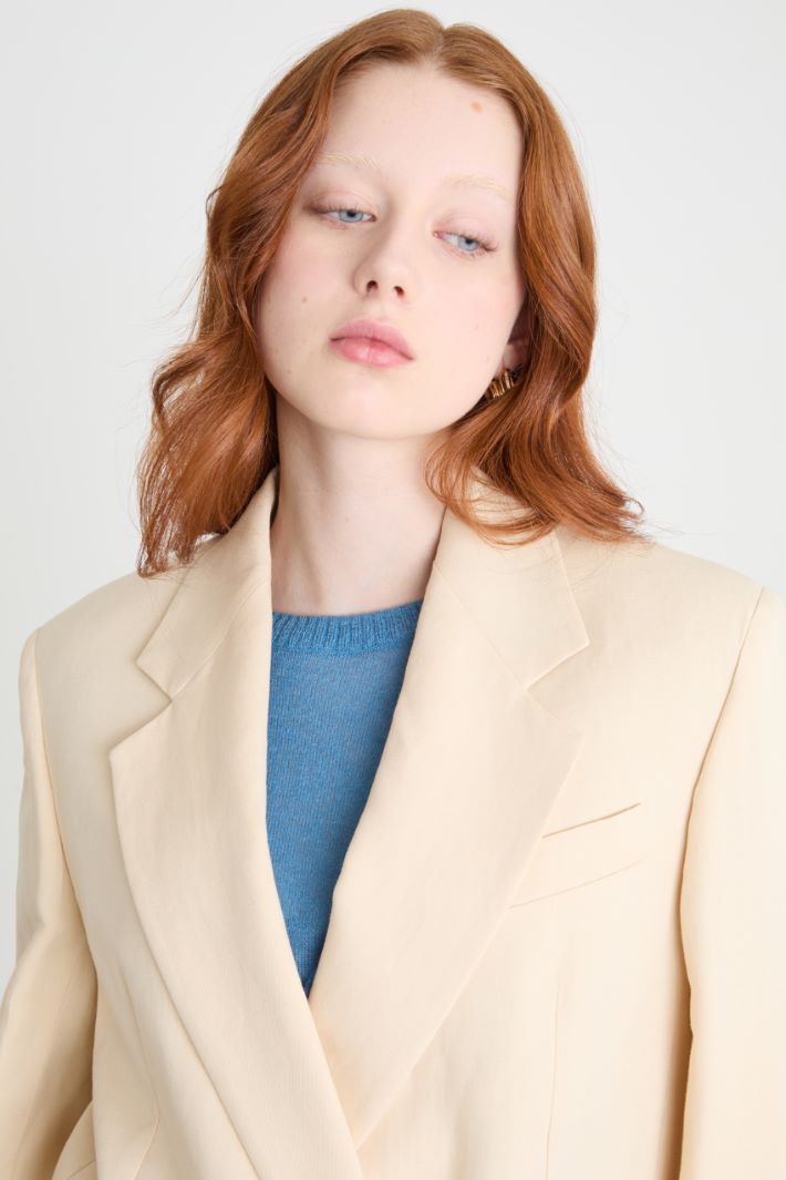 Viscose and linen double-breasted blazer Intrend - 3